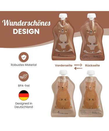 Buy Babyledo Reusable Squeezing Bags for Babies & Children - 6-Pack 150ml BPA-Free Double Zip Closure Freezer & Dishwasher Safe - Buy Online on SooperMarket.com