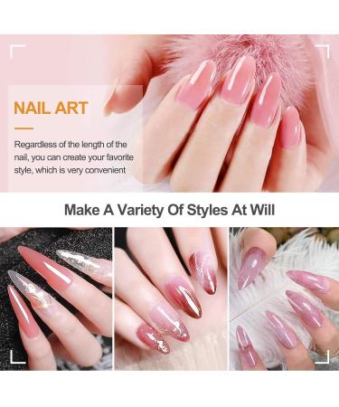 Kalolary Dual Nail Forms Set - 120PC Stiletto False Nail Tips & Pink Nail Clips with Dual-Ended Poly UV Gel Brush for Nail Art Extension - Buy Online on SooperMarket.com