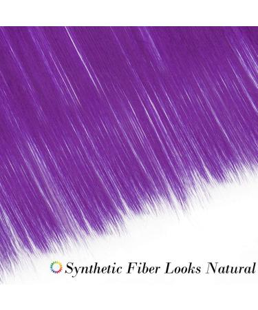 Rainbow Clip-In Hair Extensions | 50cm Dark Purple Strands | 10 Pcs 80g Realistic Smooth Hair - Buy Online on SooperMarket.com