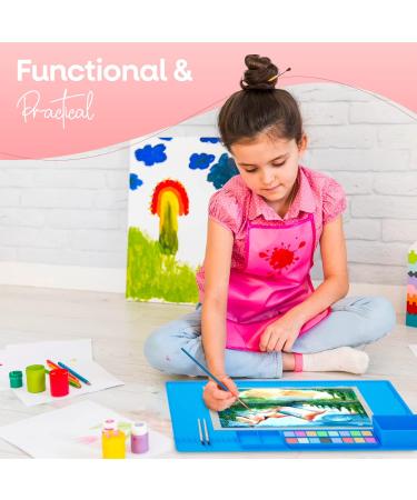 Large Silicone Crafts Painting Mat with Cup | Washable & Nonstick Artist Mat | Pink 23.8x15.7 Inch - Buy Online on SooperMarket.com