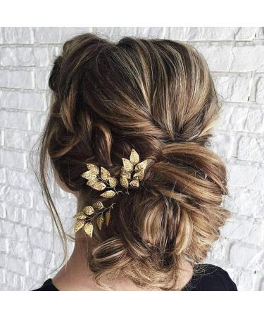 Wedding Hairpins With Leaves Gold And Silver Ideal As Hair Accessories For Bridesmaid Women And Girls  - Buy Online on SooperMarket.com
