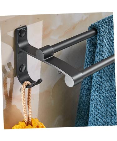 HEMOTON Wall Mounted Hooks Hook Towel Bar Wall Shelf Washcloth Wall Rack Shower Sponge Holder Towel Rack Ledge Take a Bath Black Size 2 - Buy Online on SooperMarket.com