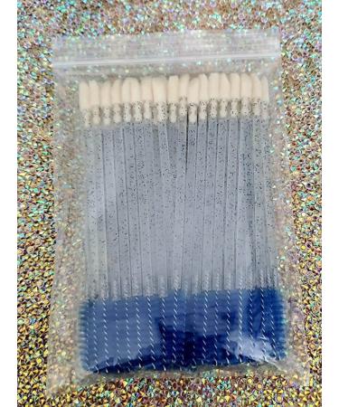 JIANYI Disposable Dual-Ended Spoolies and Lip Applicators 50-Pack - 2-in-1 Mascara Wands and Lip Brushes in Crystal Blue - Buy Online on SooperMarket.com