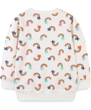 Girls Cotton Sweatshirt | Long Sleeve Casual Jumper | Toddler T-Shirt for Ages 1-12 | White | Size 4-5 Years - Buy Online on SooperMarket.com