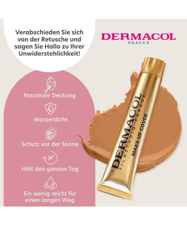 Dermacol Full Coverage Foundation - Matte Liquid Makeup SPF 30 Waterproof for Oily Skin & Acne Long-lasting 30g Color 224 - International Shipping Available - Buy Online on SooperMarket.com