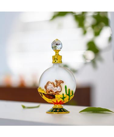 YU FENG 30ml Antique Glass Perfume Bottle Empty Vintage Camel Decorative Perfume Bottle Refillable Perfume Bottle Dropper Bottle for Women Girl Gift Brown