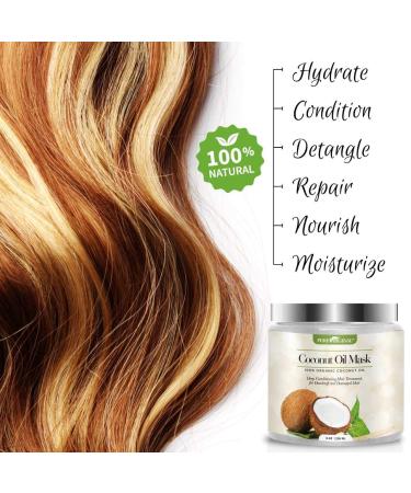 Alayna Pure Organic Coconut Oil Hair Mask - Hydrating Treatment for Natural Hair Growth - Repairs Dry & Damaged Hair - 8 oz - Buy Online on SooperMarket.com