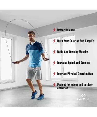 GoxRunx Tangle-Free Speed Jump Rope for Fitness Workout - Red, for Men, Women, and Kids - Buy Online on SooperMarket.com
