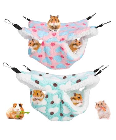 Heyu-Lotus 2 Pcs Rat Hammocks for Cage Small Pet Hammock Hanging Bed Guinea Pigs Hamster Chinchilla Hideout Warm Hammock for Small Animals