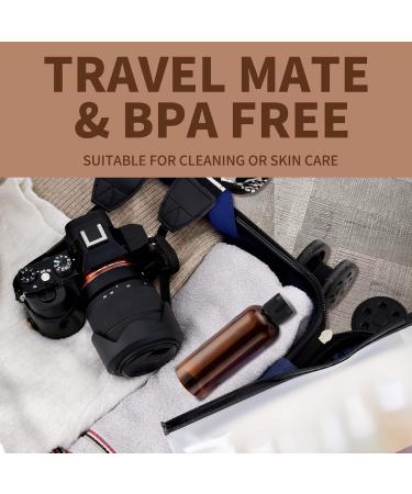 TOUREAL 100ML Bernstein Travel Bottles Set - 5 Empty Plastic Bottles with Flip Cap & Funnel for Cosmetics - International Shipping Available - Buy Online on SooperMarket.com