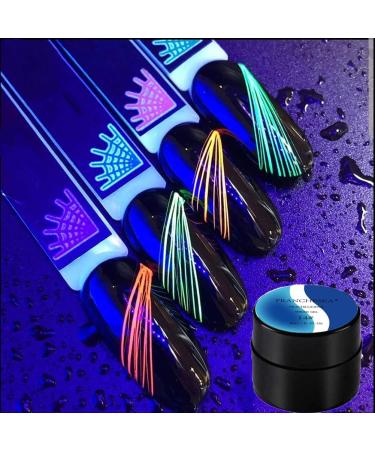 JAWSEU Luminous Spider Nail Gel UV Gel Nail Polish Luminous Painting Elastic Drawing Spider LED Gel Polish for Line Nail Art DIY Drawing Glue 8ML blue - Buy Online on SooperMarket.com
