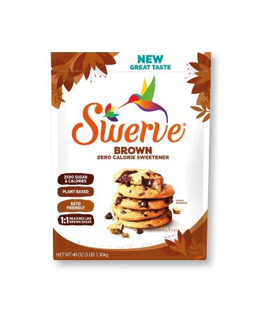 Swerve Ultimate Sugar Replacement Sweetener, Brown Sugar Substitute, Zero Calorie, Keto Friendly, Zero Sugar, Non-Glycemic, Gluten Free, 48oz Brown Sugar 48 Oz
