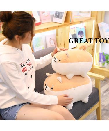Aliangting 50cm Stuffed Animal Shiba Inu Plush Pillow - Cute Soft Corgi Dog Toy for Kids - Brown 19.7 - Buy Online on SooperMarket.com