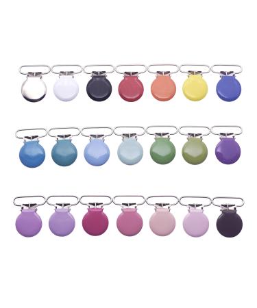 Sutoyuen 42pcs 1 Suspender Clips Metal Round Pacifier Clips Dummy Holder for Making Pacifier Chain Bib Bed Sheet Holder DIY Jewelry Accessories