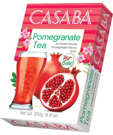 Casaba Turkish Pomegranate Tea A Refreshing Pomegranate Flavoured Instant Powder. Enjoy as a Hot or Cold Drink Vegetarian and Vegan Friendly 250g Box