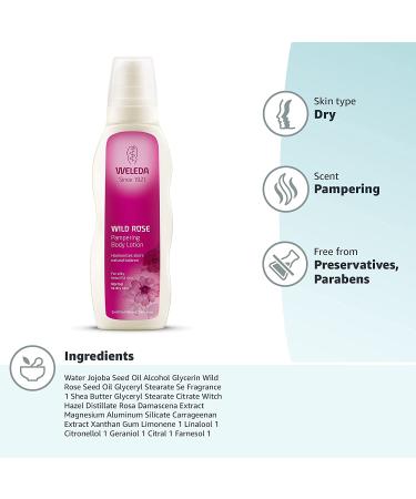 Weleda Wild Rose Body Lotion - 6.8 fl oz (200 ml) | Natural Pampering Moisturizer - Buy Online on SooperMarket.com