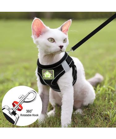 Adjustable Cat Dishes Set - Reflective Soft Lining & Breathable Mesh for Outdoor Training | M Size (Black) - Buy Online on SooperMarket.com