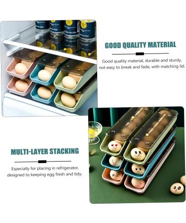 OSALADI 1pc Egg Carton Outdoor Storage Bins Clear Tray Plastic Egg Organizer Egg Case Stackable re-usable Pink 33.2X9X7CM - Buy Online on SooperMarket.com