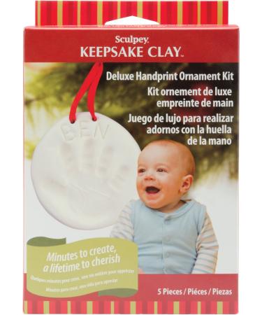 Sculpey Keepsake Oven Bake Clay Hand Print Memory, DIY kit. White, Non Toxic, Polymer clay, Oven Bake Clay. This kit comes with clay and tools to make a lasting memory!