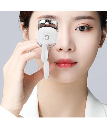 Heated Lash Curler with 2 Speed Temperature Control Long Lasting Curling Metal Ironing Fast Charging Electric Eyelash Curlers (White) - Buy Online on SooperMarket.com