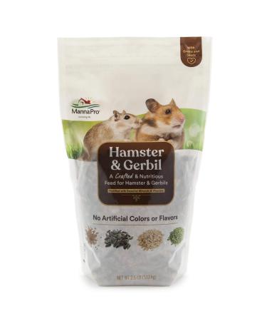 Manna Pro Hamster & Gerbil Feed | Feed with Vitamins & Minerals for Hamsters & Gerbils | No Artificial Colors or Flavors | 2.5 lb