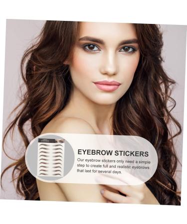 Mikinona 9 Sheets Waterproof Eyebrow Stickers Eyebrow Stickers Waterproof Brown False Eyebrows Cosmetics Hair 21x14.7cm Brown - Buy Online on SooperMarket.com