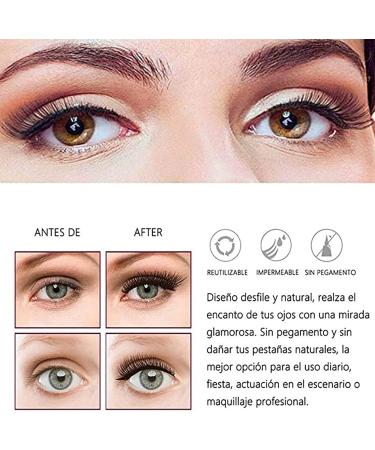 Generic Magnetic False Eyelashes - 2 Pair 3D Eyelashes with Applicator False Lashes Kit Natural Look Reusable Lashes with Applicator 3D Artificial Eyelashes for Women - Buy Online on SooperMarket.com