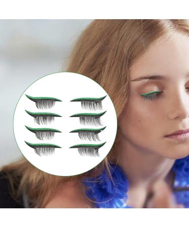 Gogogmee 4 pairs Tool Eyelid Decal Make Face Waterproof Up Eye Self-adhesive Reusable Girls Natural Women 4x1.5cm Green - Buy Online on SooperMarket.com