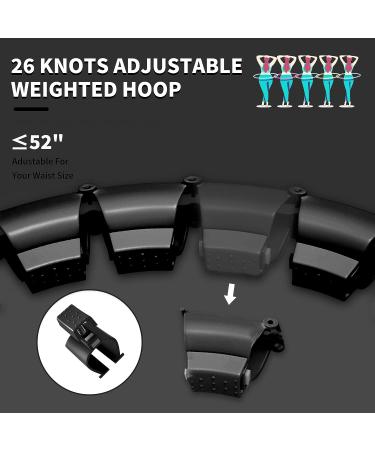 EKWIPO Infinity Weighted Hula Hoop for Adults - Weight Loss & Fitness - Noiseless 3rd Gen Exercise Hoop with Counter - 26 Detachable Knots - Ideal for Women & Beginners - Black - Buy Online on SooperMarket.com