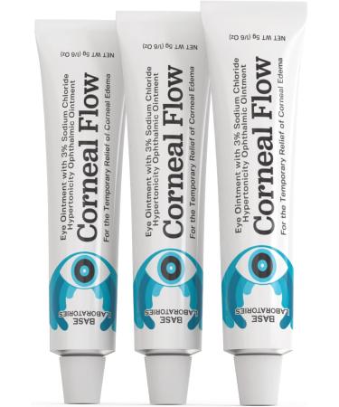 BASE LABORATORIES Corneal Edema Eye Ointment | 3% Sodium Chloride Ophthalmic | Hypertonicity Eye Drops - Triple Pack 15g - Buy Online on SooperMarket.com