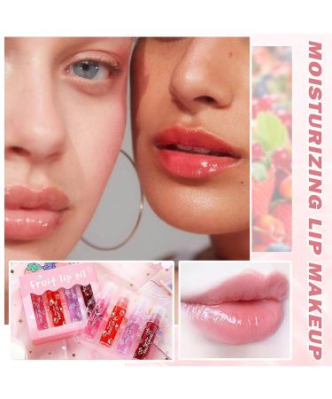 AWCCXMYM 4Pcs Roll On Lip Oil Plumping Hydrating Lip Gloss Set - Moisturizing Lip Care Kit for Natural Shiny Lips - Buy Online on SooperMarket.com