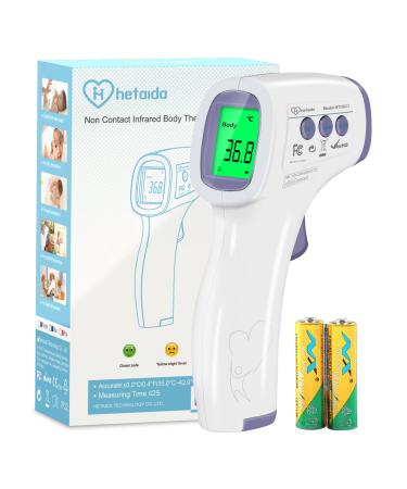 Forehead Thermometer for Adults and Children Non Contact Digital Infrared Thermometer for Kids No Touch Temperature Gun Baby Body Thermometer with Instant Accurate Reading and Fever Alarm Purple
