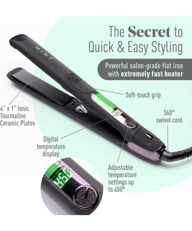 Professional Series Ultra-Smooth Cosmo Flat Iron for Thick Hair | MINT Salon-Grade Ionic Hair Straightener | Travel-Friendly Dual Voltage - Buy Online on SooperMarket.com