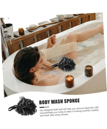 Buy NOLITOY 4pcs Black Bath Balls - Durable Mesh Loofah Scrubber Sponges for Men | Portable Body Wash Solution - Buy Online on SooperMarket.com