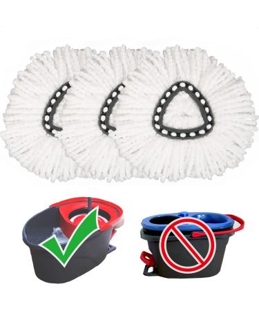 Mop Replace Head  3 Pack  Mop Refills Compatible with O Cedar EasyWring Spin Mop - Microfiber, Deep Cleaning, Machine Washable and Easy-to-Replace