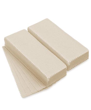 Whaline 200Pcs Fabric Wax Strip Natural Muslin Epilating Wax Strips Facial Hair Removal 7.9 x 2.8 Inch Large Cotton Cloth Precut Waxing Strips for Women Men Body Face Arms Legs Hair Removal