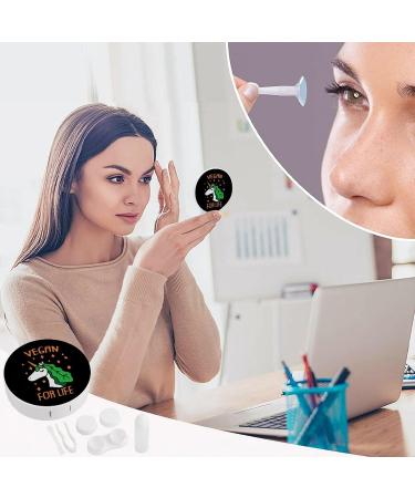 Vegan Unicorn Contact Lens Travel Kit Portable Cute Contact Box with Mirror for Daily Outdoor - Buy Online on SooperMarket.com