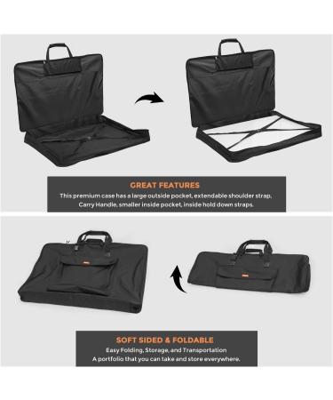 Nicpro Large Art Portfolio Bag 35x43 Inches - Waterproof Nylon Storage Case for Artwork, Sketches, Drawings - Shoulder Strap for Easy Carrying - Ideal for Artists, Photographers, and Designers - Buy Online on SooperMarket.com