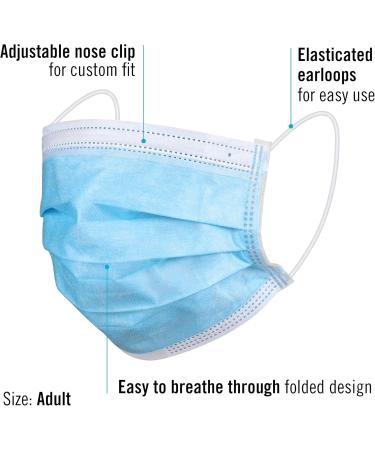 Buy Homedics IIR Medical Disposable Masks - 50 pcs | Three-Layer Respiratory Protection Adjustable Nose Bracket Dust Protection - Buy Online on SooperMarket.com