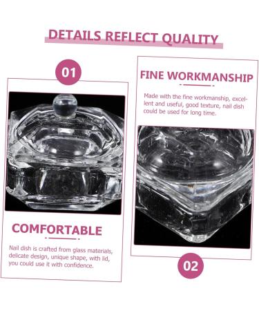 ABOOFAN Diamond Decor Candy Jar Nail Liquid Holder Acrylic Nail Supplies Dappen Dish for Acrylic Nails Nail Accessories Acrylic Nail Tools Nail Powder Heart-shaped Glass - Buy Online on SooperMarket.com