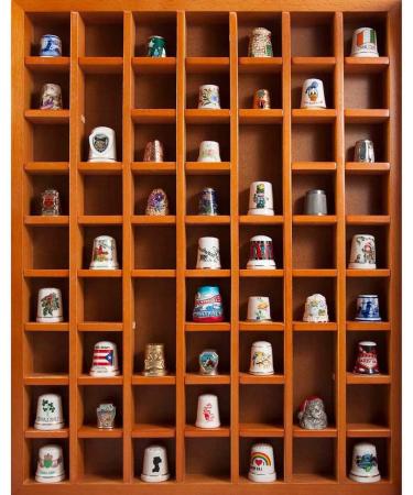 Herrschners 59-Thimble Deluxe Thimble Case with Glass Door - Organize and Display Your Thimble Collection - Buy Online on SooperMarket.com