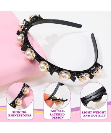 Double Bangs Hairstyle Hairpin Headband - 6 Piece Set - Korean Braided Headbands for Women and Girls - Classic Style - Buy Online on SooperMarket.com