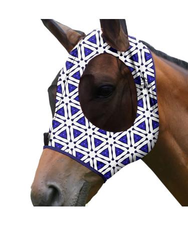 Harrison Howard Super Comfort Stretchy Fly Mask Large Eye Space with UV Protection Skin with Breatathability Magic Prism Large Kaleidoscope Color
