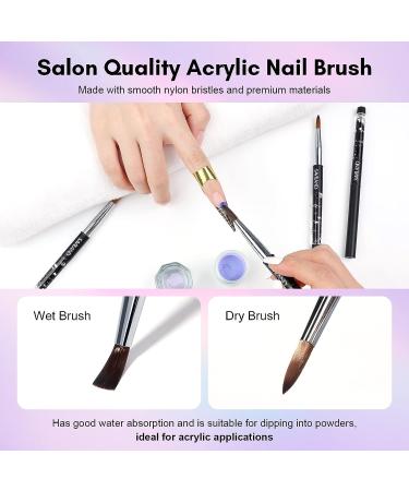 Saviland 7PCS Black Kolinsky Acrylic Nail Brush Set - Professional Brushes for Acrylic Application, Extension, and Carving - Sizes 4/6/8/10/12/14/16 - Buy Online on SooperMarket.com