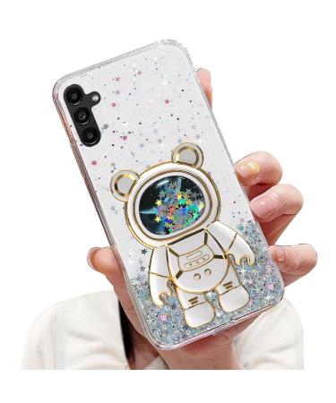 Tivenfezk Nadoli for Samsung Galaxy A34 5G Treibsand B r Astronaut Hidden Stand Shell caricature glitter astronaut stand soft silicone bling cell phone case transparent protective cover samsung galaxy a34 5g clear