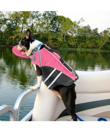 Reflective Dog Life Jacket with Neck Float - High Buoyancy for Swimming - Pink M - Buy Online on SooperMarket.com