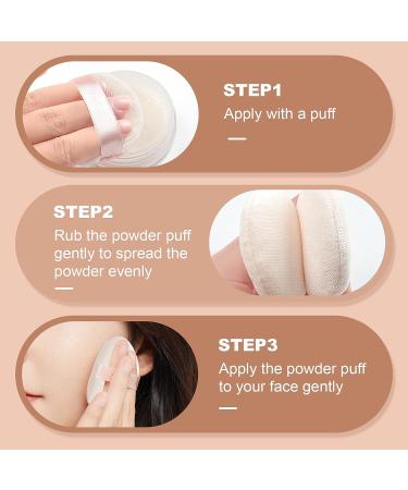 10-Piece Pure Cotton Powder Puff Set for Face Makeup Velour Puffs with Ribbon Applicator for Loose Powder & Foundation - Buy Online on SooperMarket.com