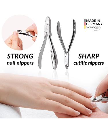 Marqus Solingen 12-Piece Manicure Pedicure Set in Real Leather Etui | Complete Hand & Foot Care - Perfect for Parties - Red - Buy Online on SooperMarket.com