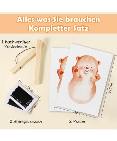 Togou2s Baby Footprint & Handprint Set - 2pcs Baby Stamp Cushion for Baby Shower Gift (0-6 Months) - Non-Contact Color Prints - Ideal Kinderzimmer Decoration - Buy Online on SooperMarket.com
