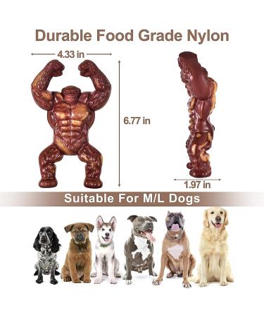 LUKITO Indestructible Dog Chew Toy - Real Beef - Aggressive Chewers - Large Dogs - Brown - Buy Online on SooperMarket.com